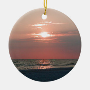 Verzierung mit Foto des schönen Sonnenuntergangs Keramikornament