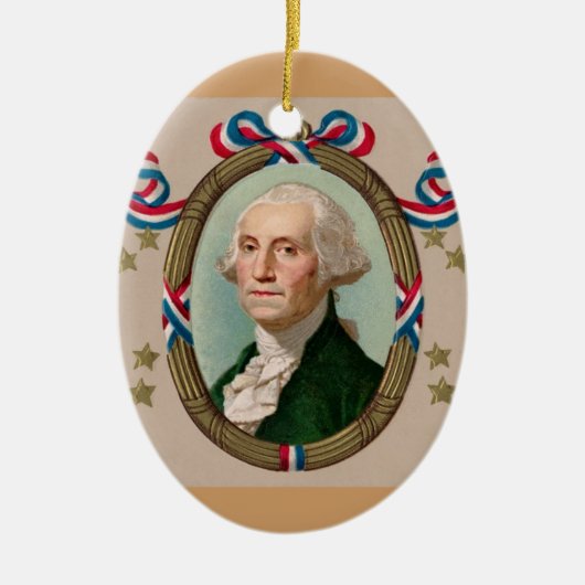 Verzierung Präsidenten-Washington Keramik Ornament (Vorne)
