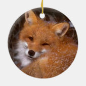 Verzierung "roten Fox" Keramikornament (Hinten)