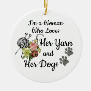 Verzierung sagt Liebe-Garn und Hunde Keramik Ornament