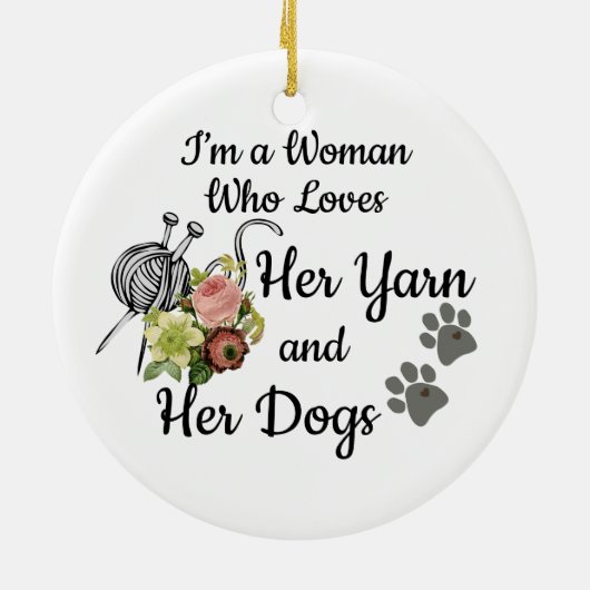 Verzierung sagt Liebe-Garn und Hunde Keramik Ornament (Hinten)