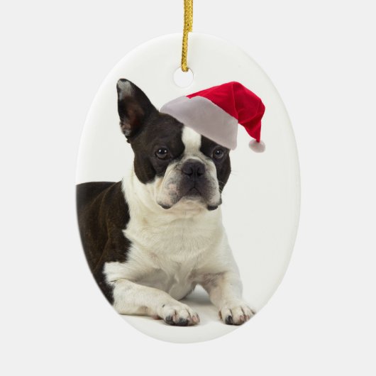 Verzierung Sankt Boston Terrier Keramik Ornament (Vorne)