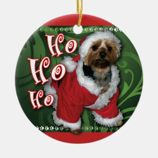 Verzierung Sankt Yorkie Keramik Ornament (Vorne)