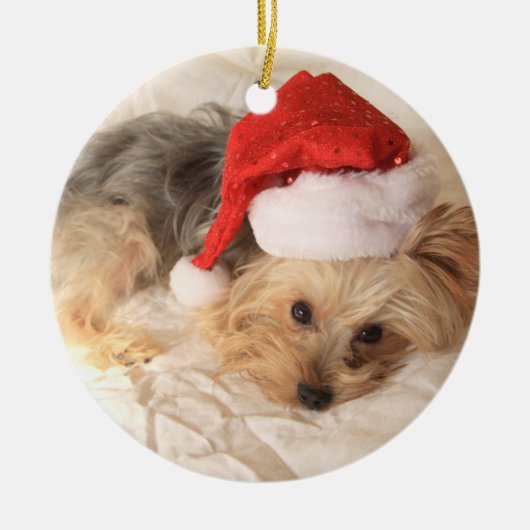 Verzierung Sankt Yorkie Keramik Ornament (Vorne)