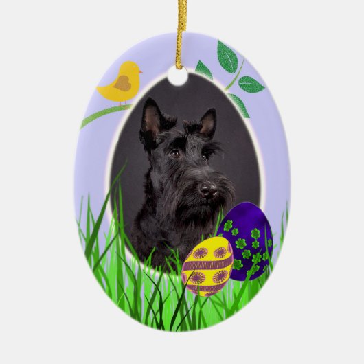 Verzierung Scottish-Terriers Ostern Keramik Ornament (Vorne)