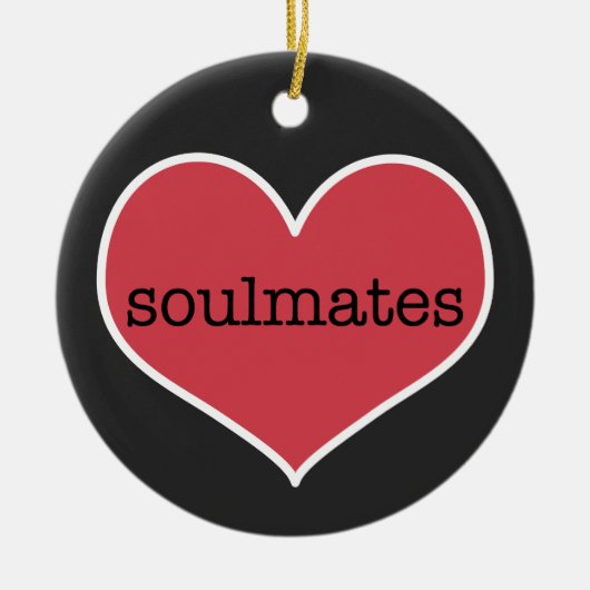 Verzierung Soulmates| personalisierte Valentines Keramikornament (Vorne)