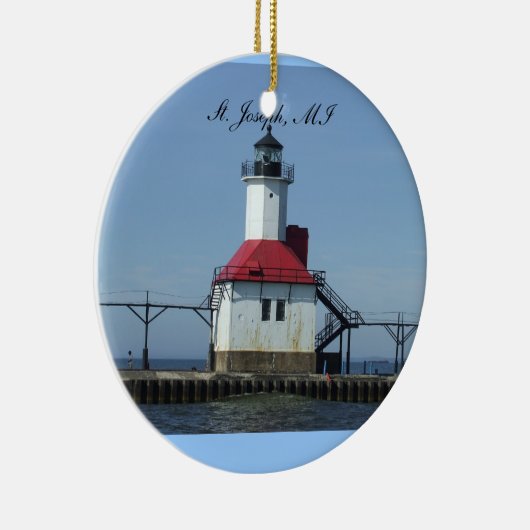 Verzierung St Joseph Michigan Lightihouse Keramik Ornament (Rechts)