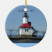 Verzierung St Joseph Michigan Lightihouse Keramik Ornament (Vorne)