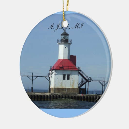 Verzierung St Joseph Michigan Lightihouse Keramik Ornament (Links)