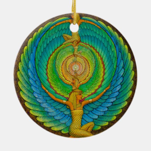 Verzierung "unbegrenzten Isis" Weihnachts Keramikornament (Hinten)