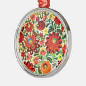 Verzierung, Ungar, Stickerei, kalocsai Silbernes Ornament (Links)