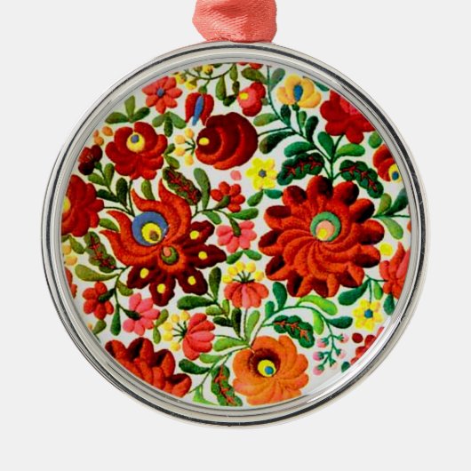 Verzierung, Ungar, Stickerei, kalocsai Silbernes Ornament (Vorne)