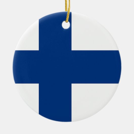 Verzierung unter finnischer Flagge Keramik Ornament (Vorne)