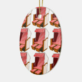 Verzierung von Rot- und WeißBeach-Stühlen Keramik Ornament (Links)