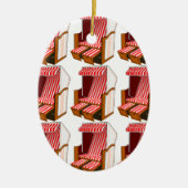 Verzierung von Rot- und WeißBeach-Stühlen Keramik Ornament (Vorne)