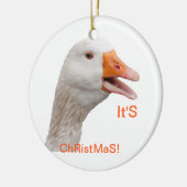 Verzierung: Weihnachtsgans Keramikornament (Links)