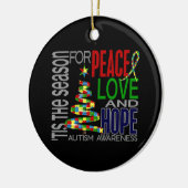 Verzierungen des Autismus-Weihnachten1 Keramikornament (Links)