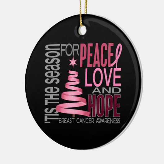 Verzierungen des Brustkrebs-Weihnachten1 Keramikornament (Links)