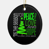 Verzierungen des Non-Hodgkins Lymphom-Weihnachten1 Keramikornament (Links)