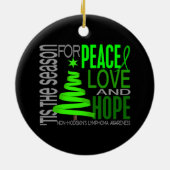 Verzierungen des Non-Hodgkins Lymphom-Weihnachten1 Keramikornament (Hinten)