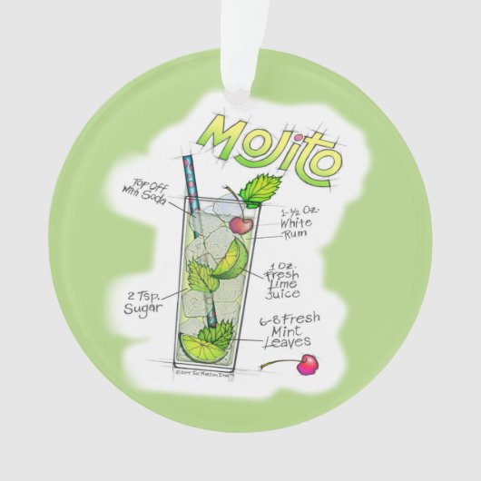 VERZIERUNGEN - MOJITO-REZEPT COCKTAIL-KUNST ORNAMENT (Vorderseite)