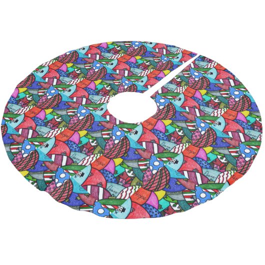 Verzierungen Polyester Weihnachtsbaumdecke (Schrägansicht)