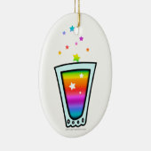 VERZIERUNGEN - REGENBOGEN-SCHNAPSGLAS KERAMIK ORNAMENT (Rechts)