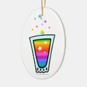 VERZIERUNGEN - REGENBOGEN-SCHNAPSGLAS KERAMIK ORNAMENT (Links)