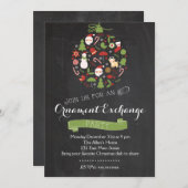 Verzierungs-Austausch-WeihnachtsParty Einladung (Vorne/Hinten)