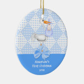 Verzierungs-Baby-Storch des Babys erster Keramikornament (Rechts)