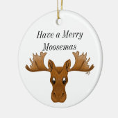 Verzierungs-Elche, fröhliche moosemas Keramik Ornament (Links)