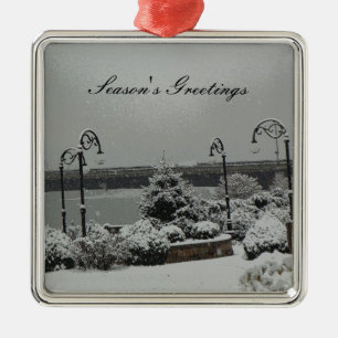 Verzierungs-Flussufer-Park Silbernes Ornament