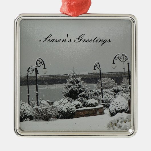 Verzierungs-Flussufer-Park Silbernes Ornament (Vorne)