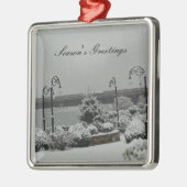 Verzierungs-Flussufer-Park Silbernes Ornament (Links)