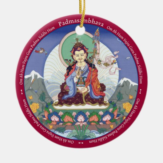 VERZIERUNGS-KERAMIK - Padmasambhava + Nahes hohes Keramikornament (Vorne)