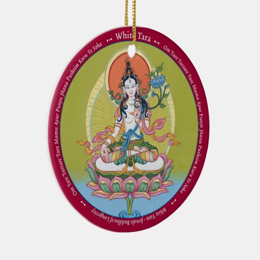 VERZIERUNGS-KERAMIK - weißes Tara und nah oben vom Keramikornament (Rechts)