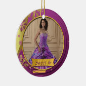 Verzierungs-lila Goldbonbon 16 Keramik Ornament (Rechts)