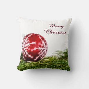 Verzierungs-und Tannen-Fraktal - frohe Weihnachten Kissen