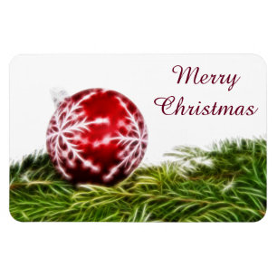 Verzierungs-und Tannen-Fraktal - frohe Weihnachten Magnet