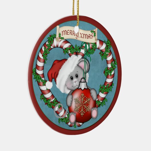 Verzierungs-Weihnachtsmaus Keramikornament (Rechts)