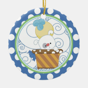 Verzierungs-wertvoller Welpe des Babys erste Keramik Ornament