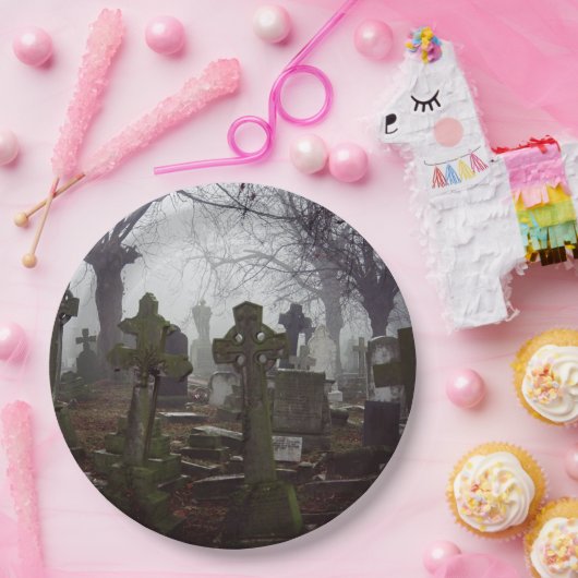 verzogener Friedhof Pappteller (Party)