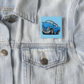 Verzogenes blaues Cartoon-Auto Button (Beispiel)