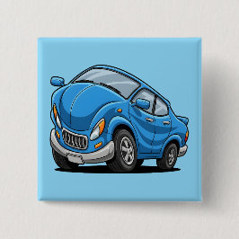 Verzogenes blaues Cartoon-Auto Button