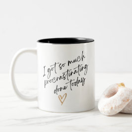 Verzögern des lustigen Minimal Co-Worker-Geschenks Zweifarbige Tasse