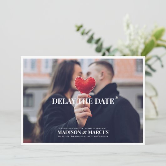 Verzögern Sie das Datum der benutzerdefinierten Fo Save The Date (Stehend Vorderseite)