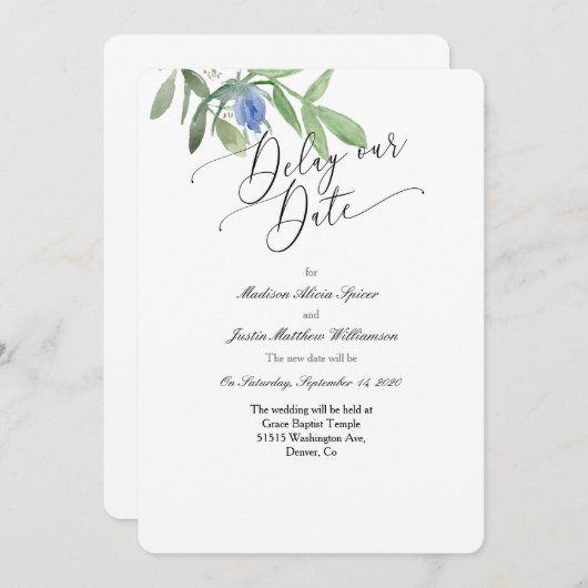 Verzögern Sie unsere Einladung zur Hochzeit (Vorne/Hinten)