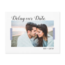 Verzögern Sie unseren Termin Postkarte