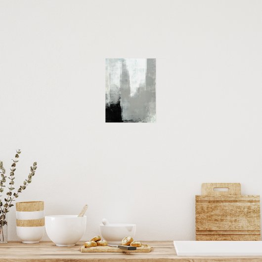 "Verzögerte" graue Abstrakte Kunst Poster (Küche)