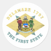 VERZÖGERUNG 1797 DER ERSTEN STAATLICHEN FLAGGE RUNDER AUFKLEBER (Vorderseite)